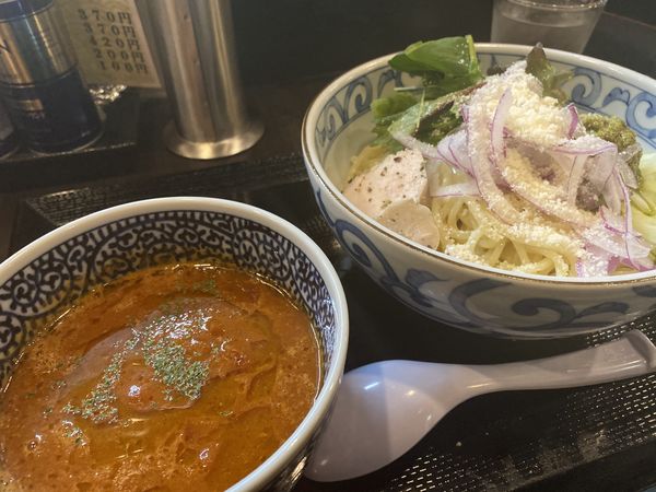 「【限定】とまとつけ麺」@まるふじ食堂の写真