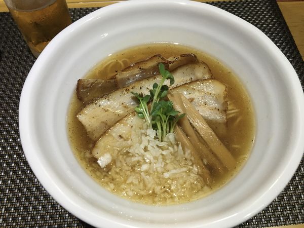 「ベーコンあご出汁麺」@西山屋の写真