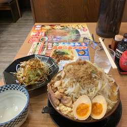 味噌二郎　普通盛り、麺柔、味玉、辛ねぎ(サービス券)