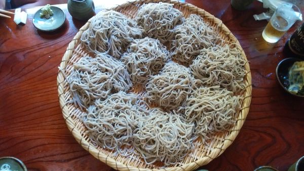 「一升そば+天麩羅盛り合わせ+ノンアルビール」@小代行川庵の写真