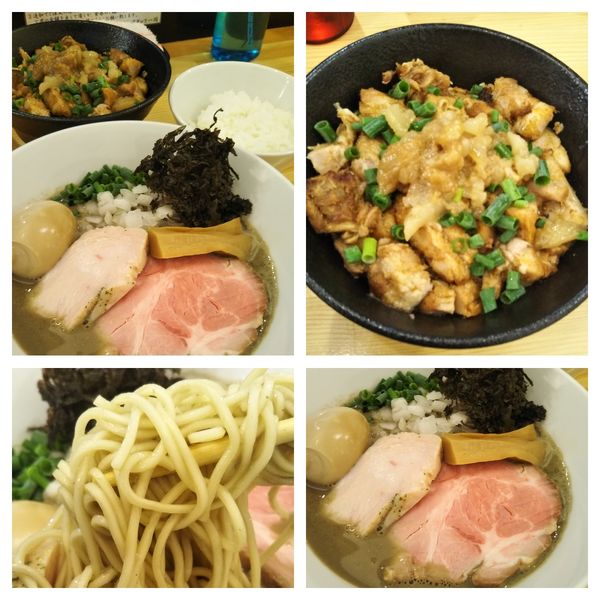 「濃厚煮干しらーめん+漢飯+ライス」@煮干らーめん 川むらの写真