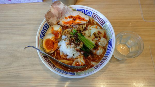 「特製担々麺＋大盛」@ほっこり中華そば もつけの写真