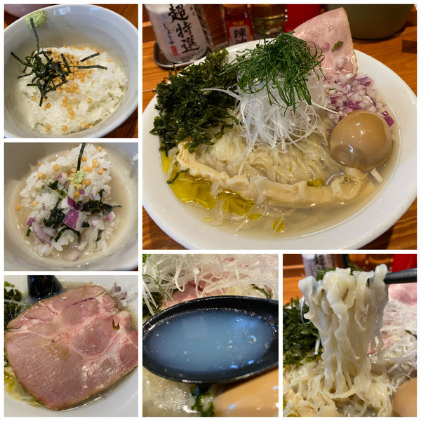 「冷たい貝出汁そば 大 〜白醤油ver 900円 SNS味玉他」@麺屋 真心の写真