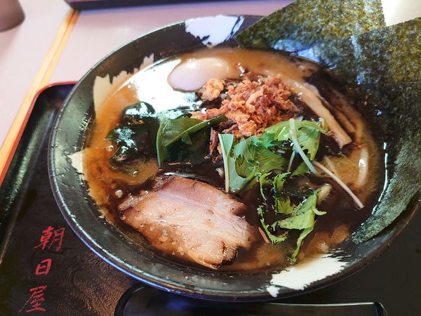 「特製黒こってりラーメン」@朝日屋の写真