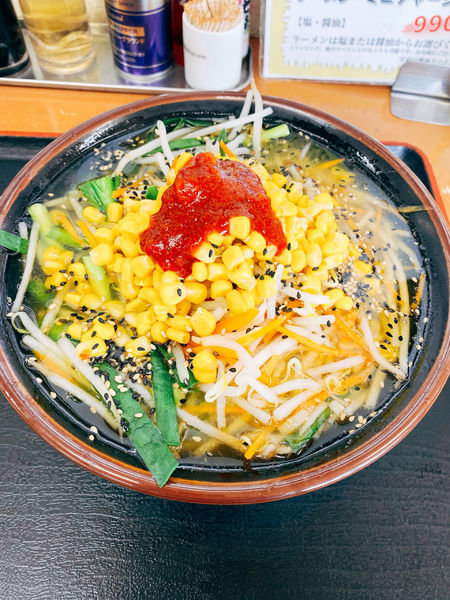 「野菜ラーメン+辛」@青竹手打ラーメン むらいちの写真