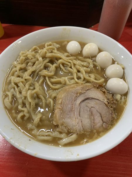「ラーメン 小 300g 野菜抜き うずら」@鷹の目 川口店の写真
