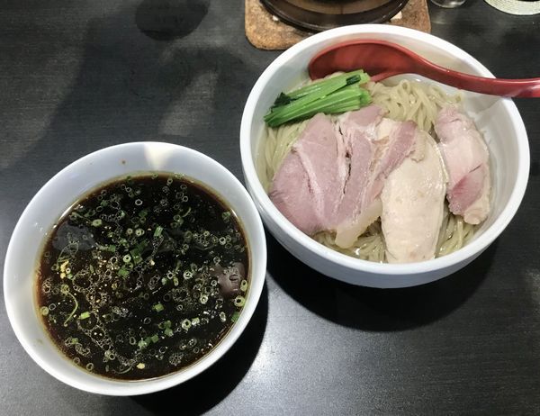 「鮭節水の金森ブラックつけそば」@超純水採麺 天国屋の写真