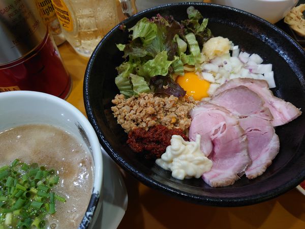 「辛玉まぜそばつけめん900円＋他いろいろ」@麺屋 扇 SENの写真