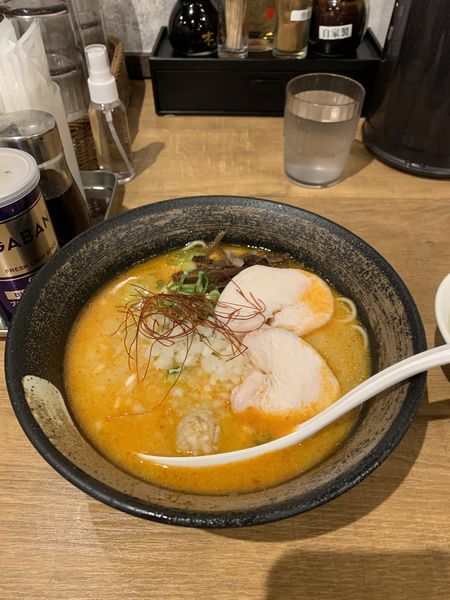 「濃厚鶏白湯そば・赤（辛味噌）」@麺屋 こいけの写真