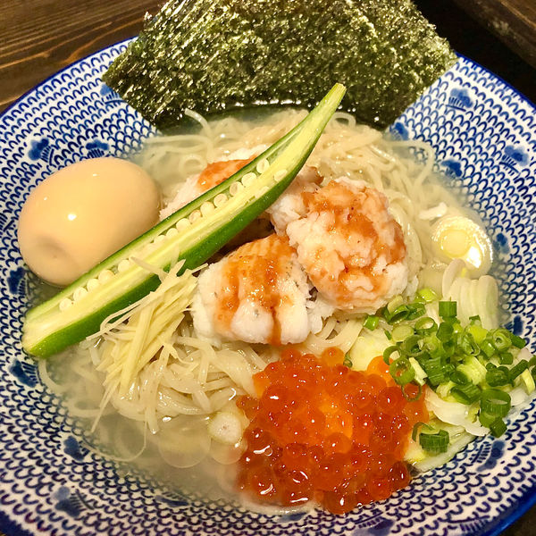 「鱧とイクラの浅利そば1000円」@中華そば ひしおの写真
