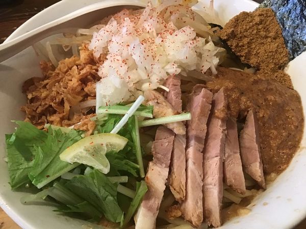 「まぜそば大盛り850円」@麺座でんの写真