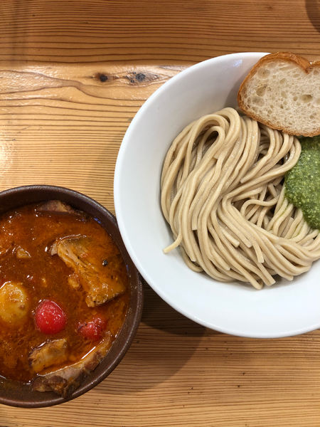 「海老トマトつけ麺」@らーめん いつ樹 本店の写真