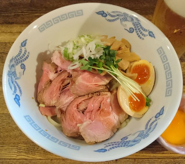 「油そば＋特増し＋生玉子＋YEBISU×2」@燦燦斗の写真