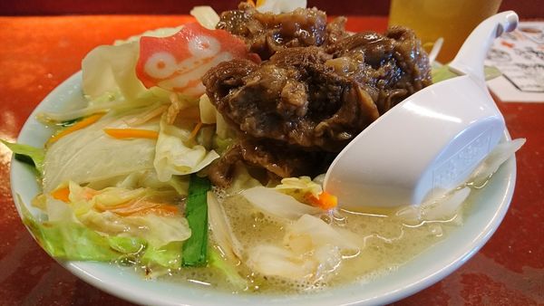 「【昼】野菜そば こってりスープ+とろ肉」@琉球湧田食堂の写真