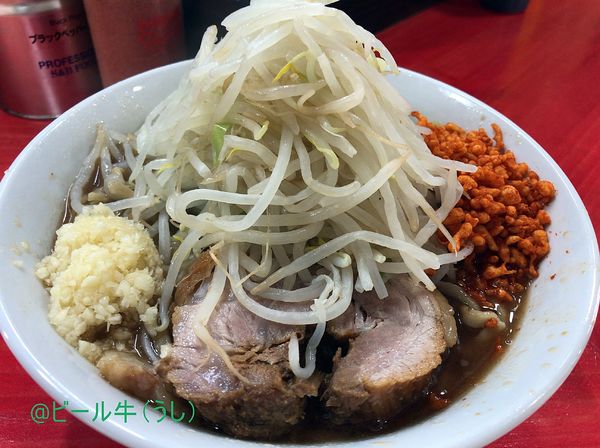 「ラーメン小(780円)ニンニク、辛揚げ」@鷹の目 川口店の写真