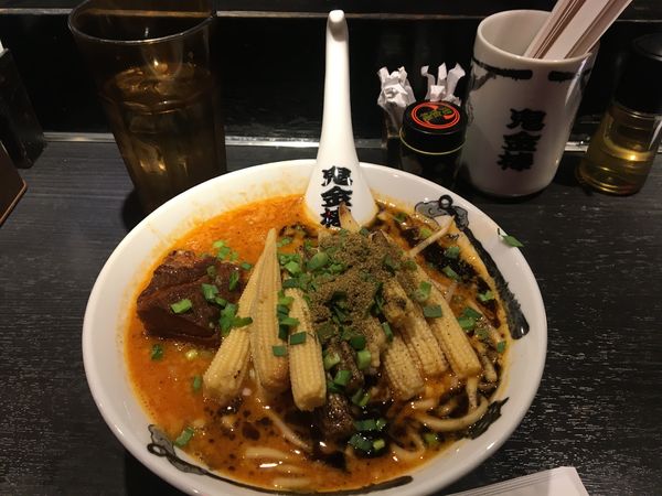 「ヤングコーンカラシビ味噌らーめん」@カラシビ味噌らー麺 鬼金棒 池袋店の写真