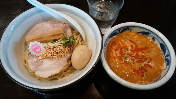 「ピリカラ坦々つけ麺¥900+味玉¥100+半ライス¥100-」@らーめんつけ麺 吉田商店 本店の写真