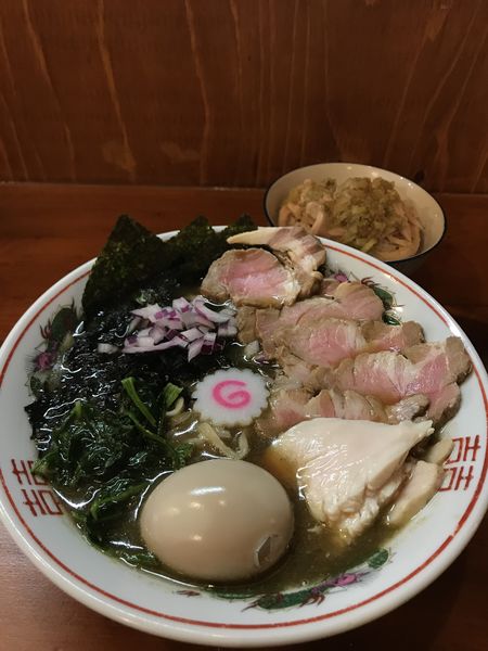 「特製煮干し醤油ラーメン＋鶏めし」@口樂の写真