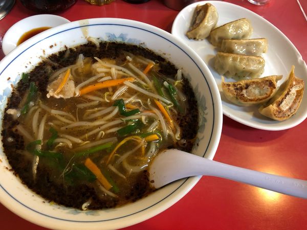 「もやしそば＋餃子」@永楽の写真