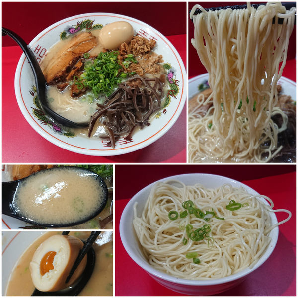 「チャーシュー豚骨らーめん(ばりかた)＋味玉＋替え玉」@釜炊き豚骨らーめん マルハ軒の写真