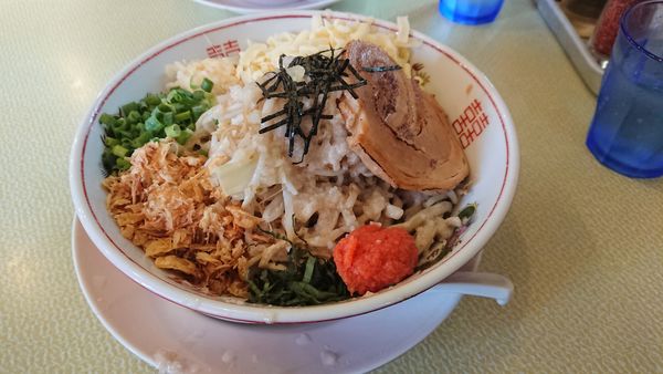 「明太まぜそば ヤサイ少なめニンニクアブラ チーズトッピング」@らーめん いち大の写真