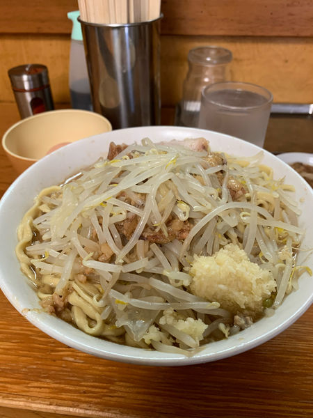「ラーメン　卵　野菜チョイマシ　ニンニク　アブラ」@ラーメン もみじ屋の写真