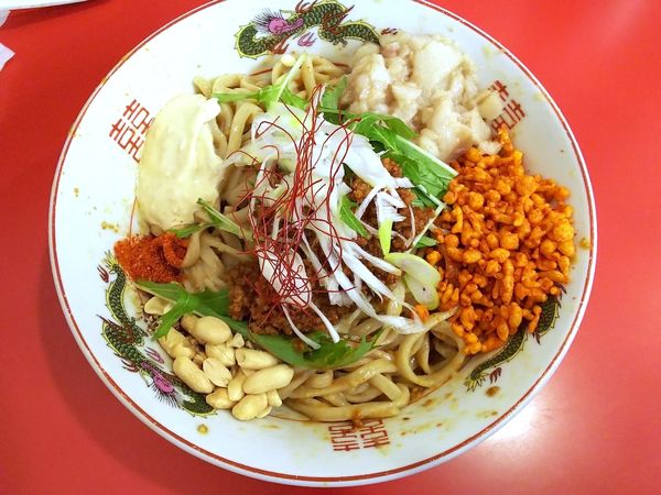 「【限定】冷やしまぜそば～担々麺～＋追い飯　950＋50円」@鷹の目 獨協大学前本店の写真