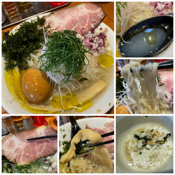 「冷たい貝出汁そば 塩 800円 大 SNS味玉 他120円」@麺屋 真心の写真