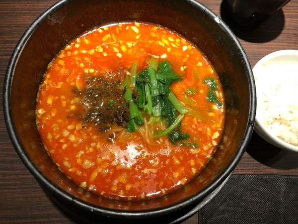 「濃厚汁有り坦々麺+正式杏仁豆腐 1045円」@想吃担担面 ユニモール店の写真