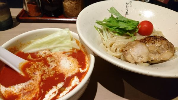 「【夜】トマトつけめん」@鶏そば かぐら屋 西新宿店の写真