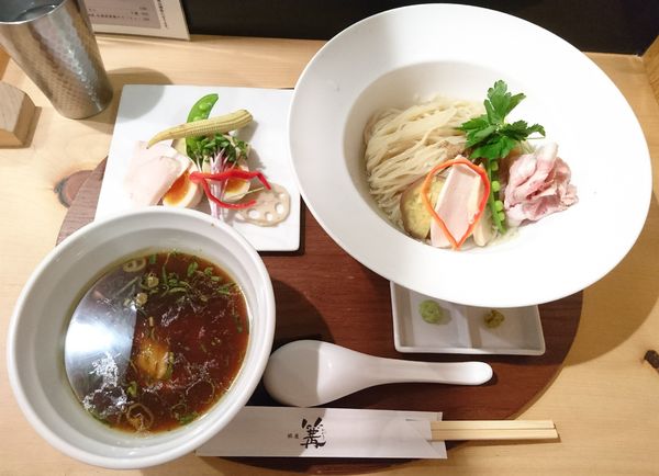 「特製鶏とポルチーニ茸の醤油つけSoba」@銀座 篝 本店の写真