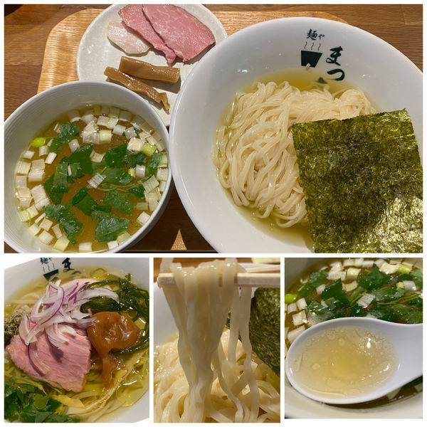 「塩つけそば 900円 梅と昆布の冷し塩そば 900円」@麺やまつ本の写真