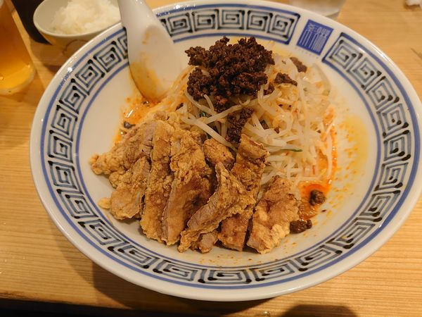 「汁なし排骨担々麺」@希須林 赤坂店の写真