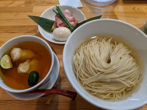 「濃厚清湯　白醤油つけ麺」@自家製麺 くろ松の写真