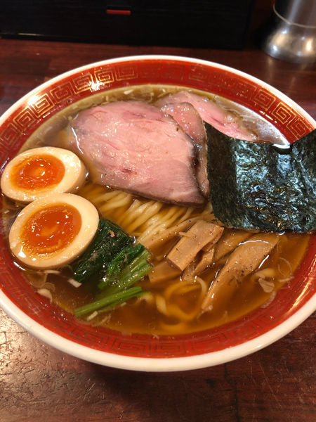 「特醤油　平打ち　大盛」@麺処 懐やの写真