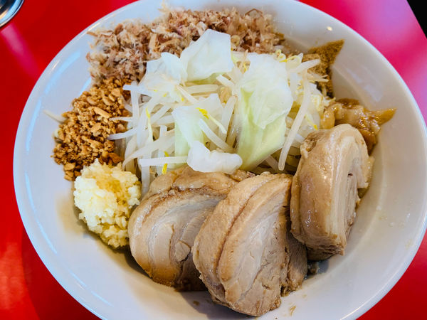 「油そば大＋豚ダブル」@ボディブローの写真