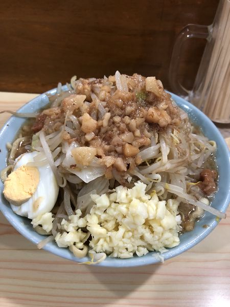 「ラーメン（350gちょい油ちょい野菜ニンニク）」@ラーメン富士丸 明治通り都電梶原店の写真