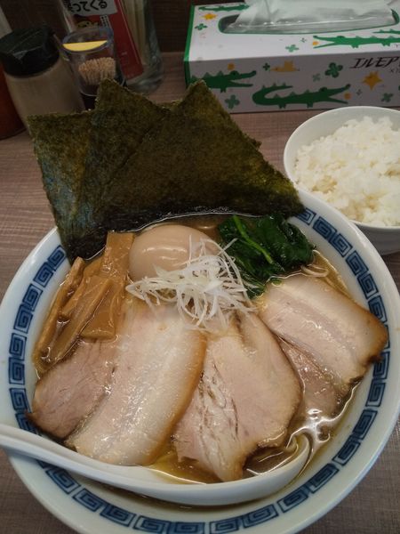「煮干し中華そばSP1050円ご飯(中)80円」@東大和ラーメン大冬樹Season2の写真