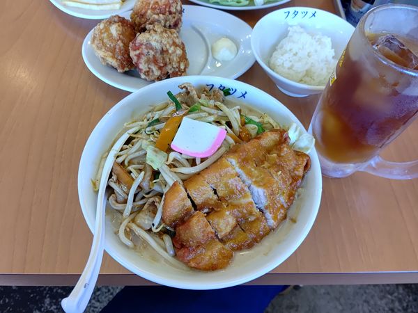 「排骨タンメン(並盛)1,020円＋唐揚げセット198円」@極濃湯麺 フタツメ 安中店の写真