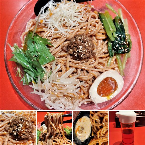 「冷やし担々麺(赤麺/中盛)　940円」@つけめん工房 浅草製麺所の写真