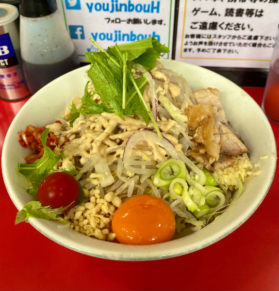 「夏季限定・冷やしまぜそば(少なめ/200g)¥830」@用心棒 本号の写真