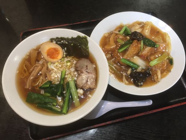 「ラーメン+排骨丼」@中華料理 太陽の写真