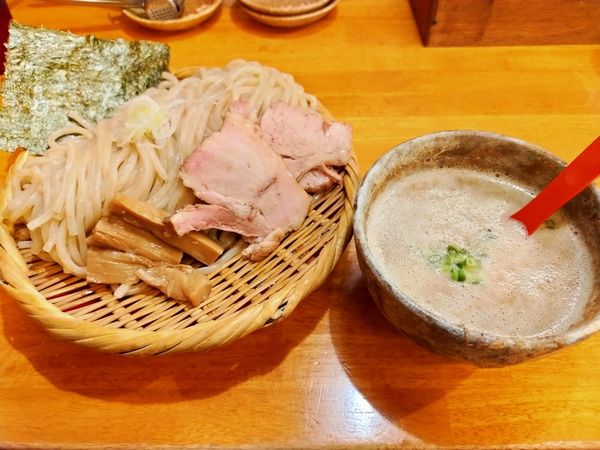 「秋刀魚の燻製つけ麺 大盛 ¥1000」@豚骨らーめん れんの写真
