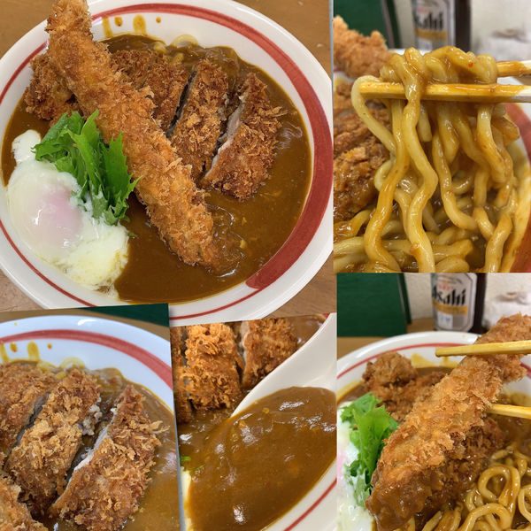 「【9月限定】カレーぶっかけ大海老フライ乗せ赤鶏ハーフカツ」@MENYA 食い味の道有楽の写真