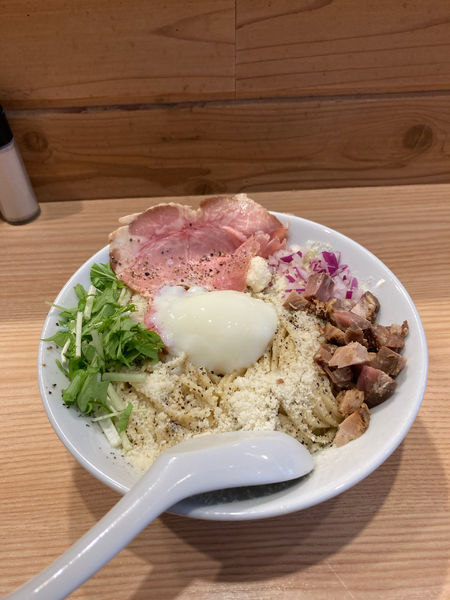 「鶏ボナーラ　800円」@麺場 二寅 秋津本店の写真