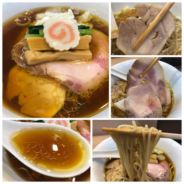 「深緑黒出汁1100円 追加もろみポーク200円」@中華そば 深緑の写真