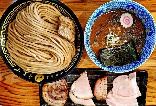 「特性つけ麺(小)+チャーシューご飯」@中華蕎麦うゑずの写真