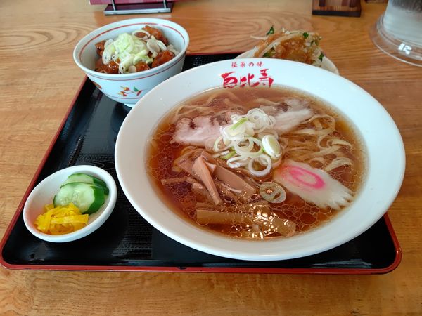 「鳥めしセット(並盛・150g)980円＋手打ち麺60円」@恵比寿の写真