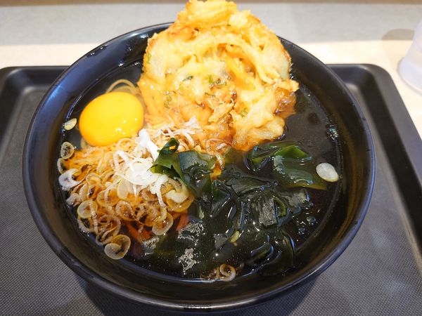 「天ぷらそば430円＋生玉子70円」@名代 富士そば 志木店の写真