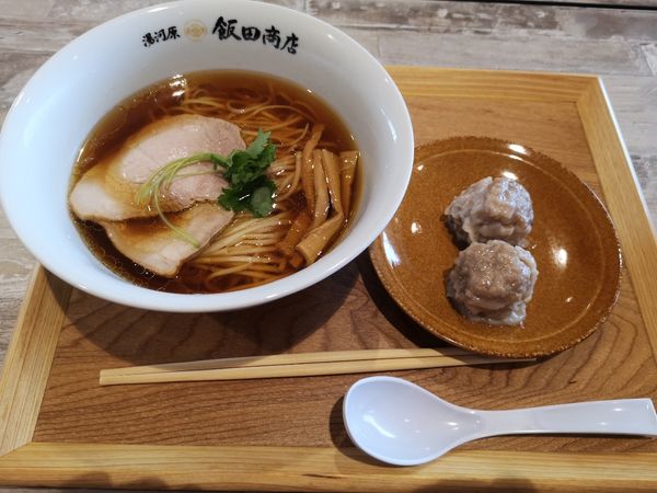 「らぁ麺900円　しゅうまい450円」@湯河原 飯田商店の写真
